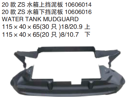 MG ZS 2020 – Deflector inferior del radiador – Ref. 10606016